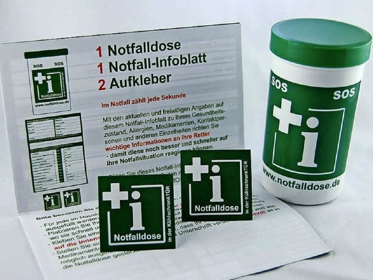 Mehr Sicherheit durch Beratung und Vorstellen von Notfalldose